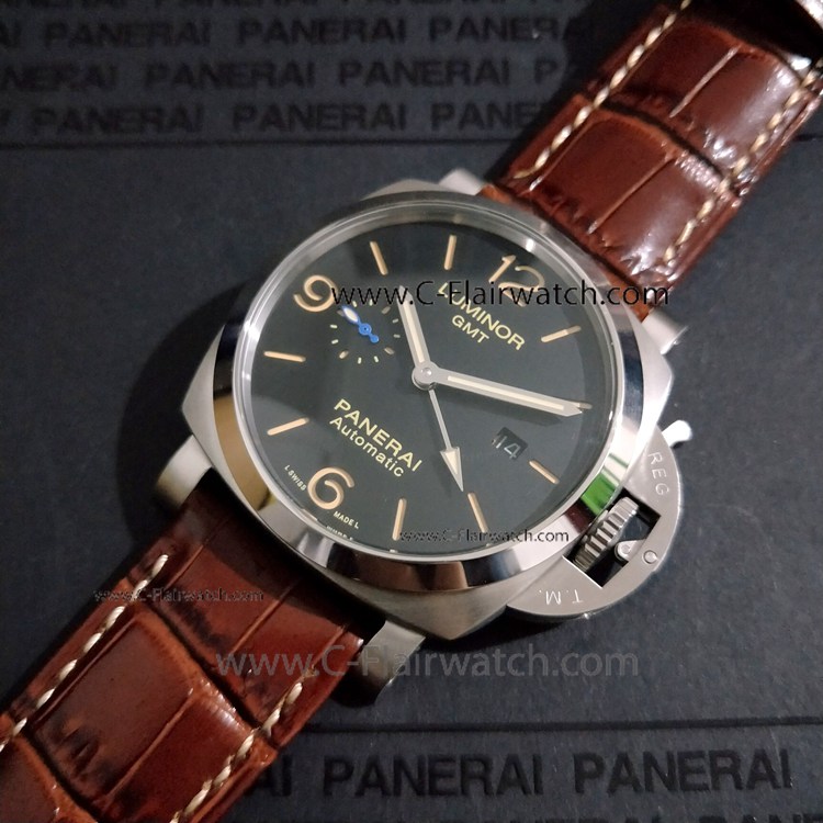 Panerai PAM 1320 Luminor GMT Copy Watch SS Black Face